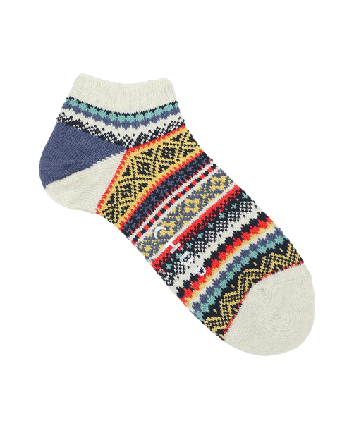 CHUP BLOMSTERFELT socks available in Ivory, Ink Blue, and Peach