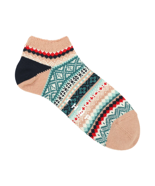 CHUP BLOMSTERFELT socks available in Ivory, Ink Blue, and Peach