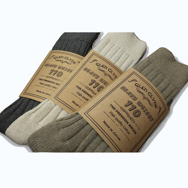 HEAVY WEIGHT 110 socks available in Oatmeal, Greige, and Gray